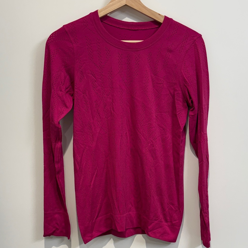 lululemon athletica Long Sleeve Crew Top in Magenta